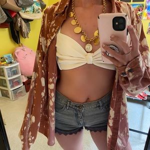 Hand Bleached Button Down Shirt